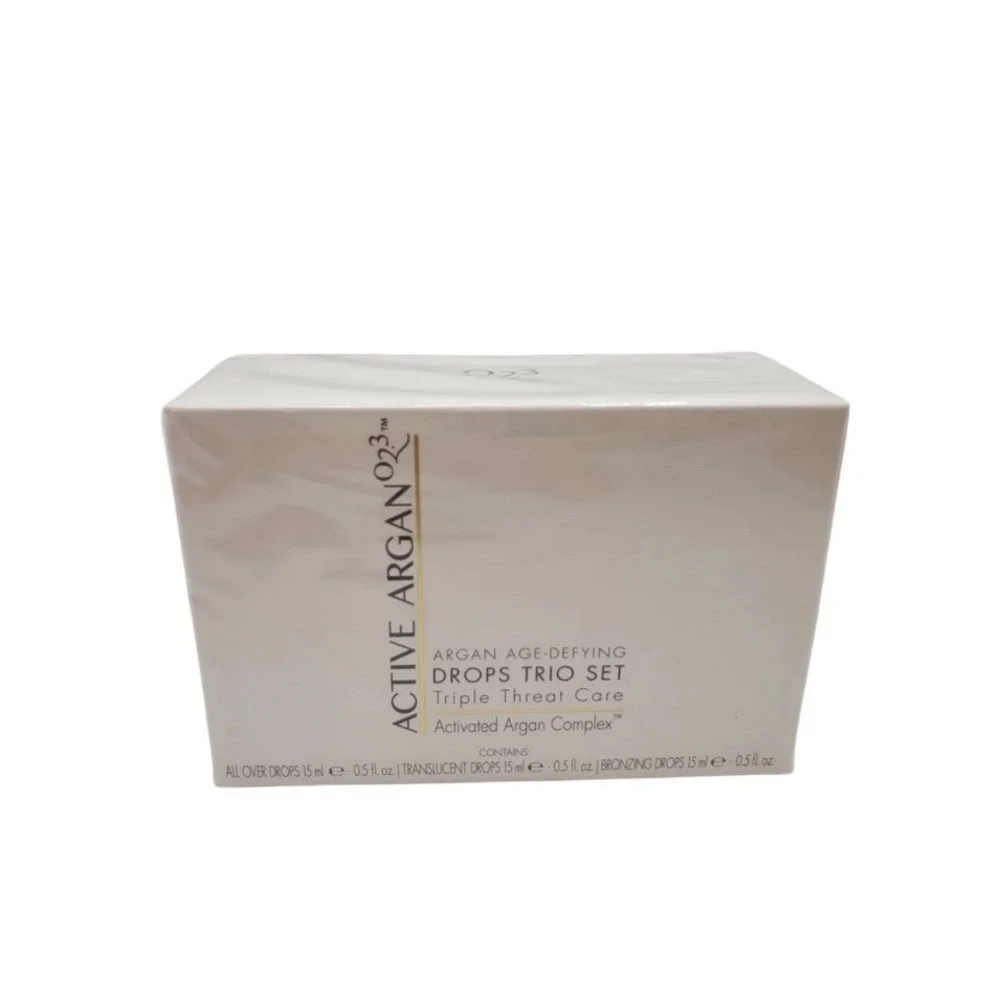 Active Argan O23‎ Drops Trio Set Age-Defying Triple Threat Care - RARE NIB